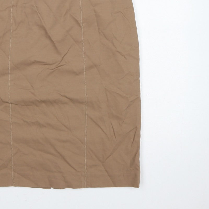 Fenn Wright Manson Women Beige UK 18 Straight Pencil Knee Skirt