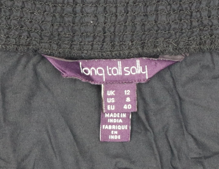 Additional view of Long Tall Sally Women Black UK 12 Embroidered Aztec Tassel Tunic Blouse