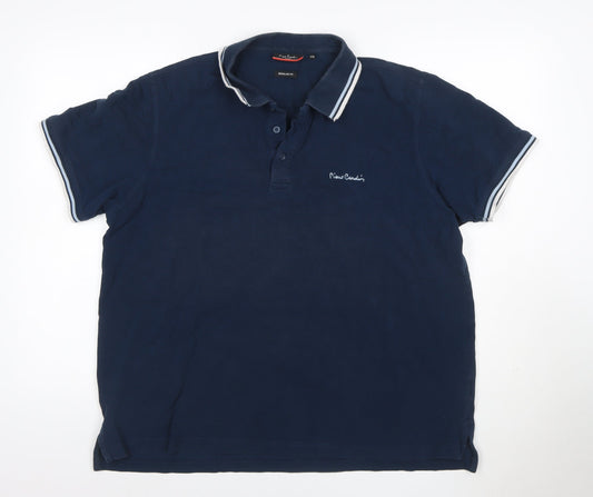 Pierre Cardin Men’s Blue 2XL Regular Fit Logo Polo Shirt