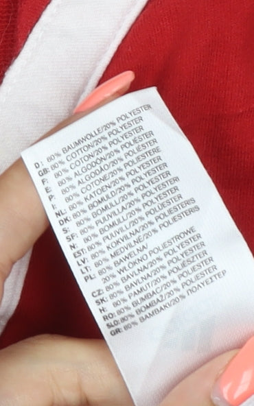 Additional view of adidas Women Red UK 14 Lions Long Sleeve V-Neck Rugby Jersey Top