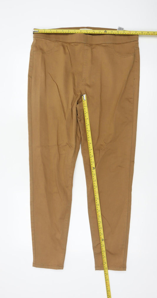 Marks & Spencer Men Brown UK 18 Long Skinny Stretch Jeggings Trousers