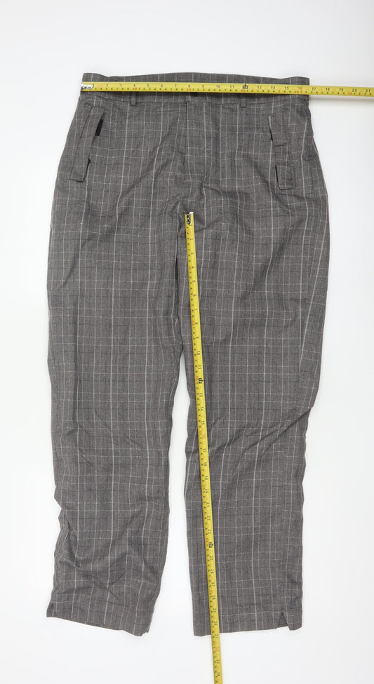 PING Collection Men's Grey Plaid W34 L31 Straight Golf Trousers