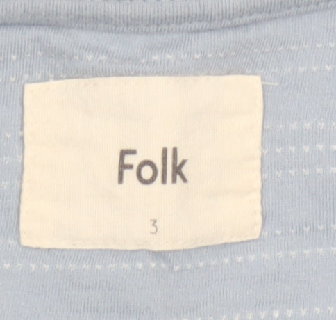 Folk Men’s Blue Striped Cotton Jersey T-Shirt Size M Crew Neck