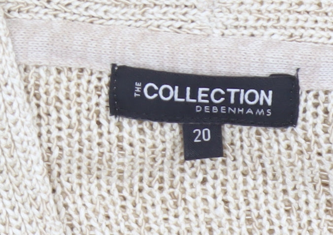 The Collection Debenhams Women's Ivory Size 20 Open Knit Cardigan