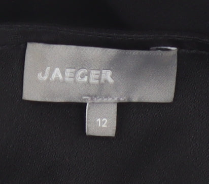 Additional view of Jaeger Women Black UK 12 Knee Length Sheath V-Neck Kimono Sleeve Dress