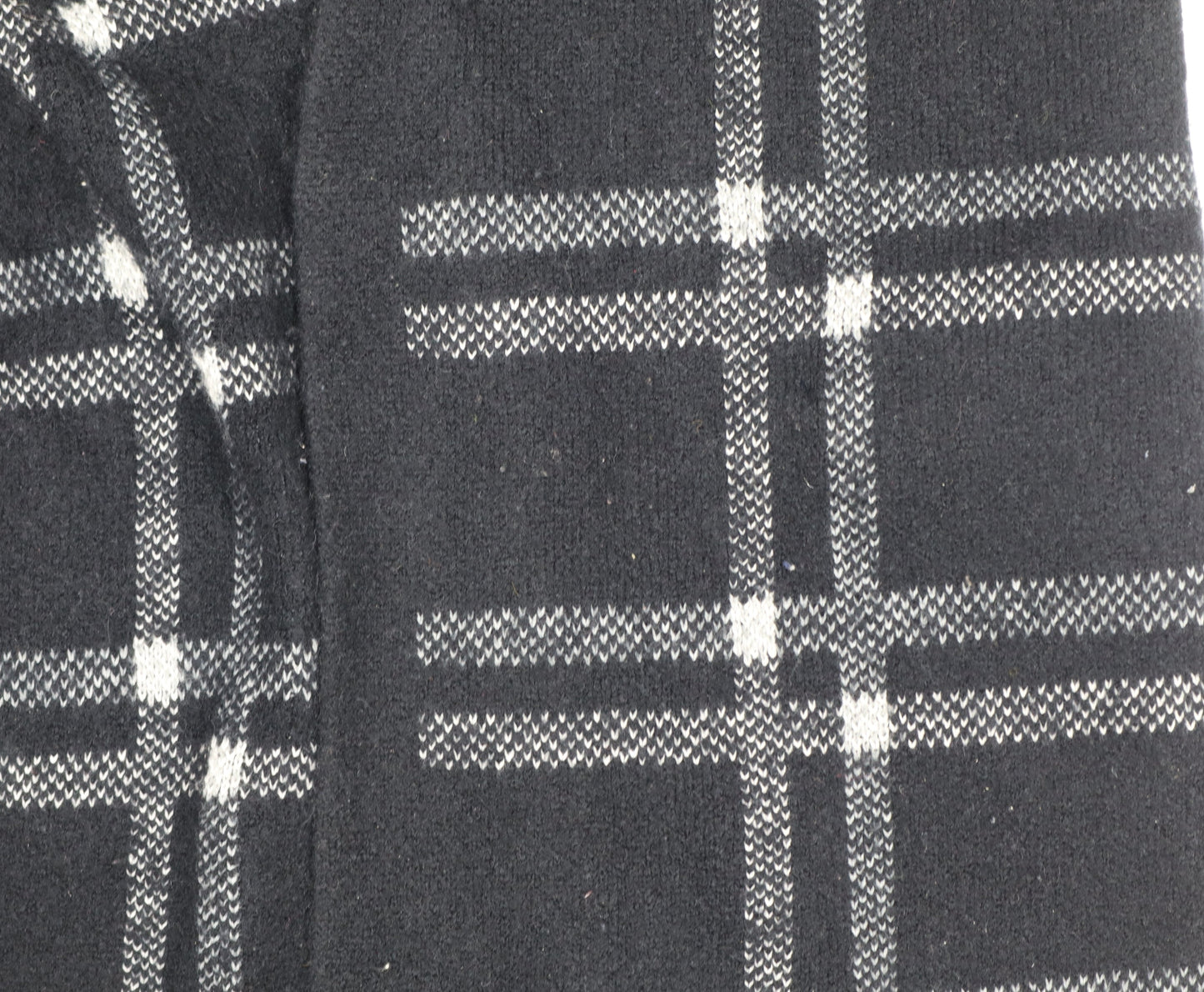 Marks & Spencer Women Black Grey Plaid Open Cardigan UK 16 L Knit