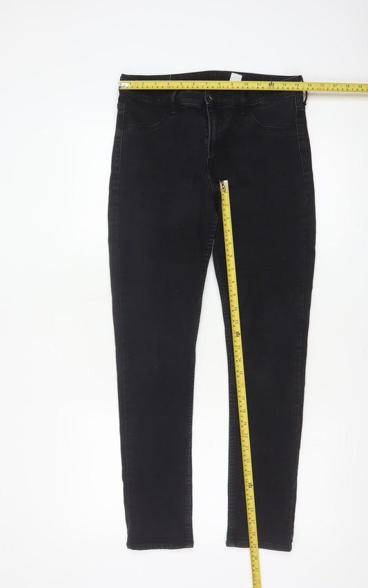 & Denim Women Black UK 12 Skinny Ankle Stretch Jeans