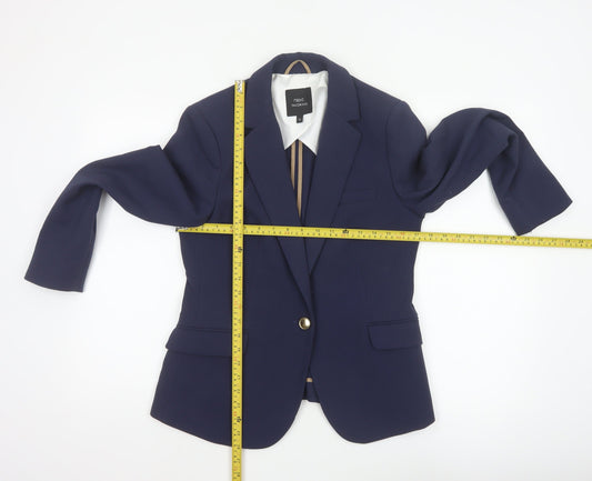 Next Women Blue UK 12 Tailoring Single-Breasted Notch Lapel Blazer