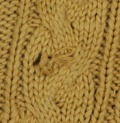 Nordstrom Point of View Women Yellow M Cable Knit Cotton Jumper