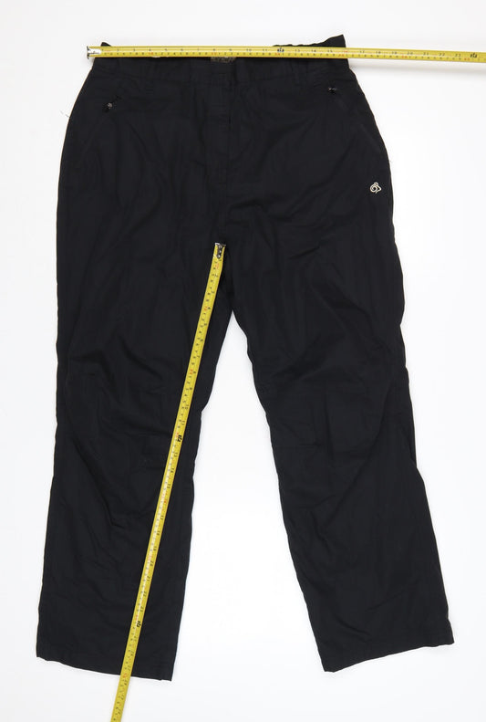 Craghoppers Women’s Black UK 16 Slim Walking Trousers Elastic Waist