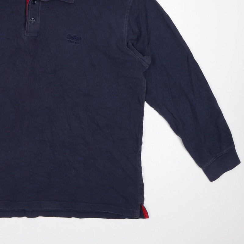 Additional view of Cotton Traders Men’s Blue L Long Sleeve Polo Shirt Logo