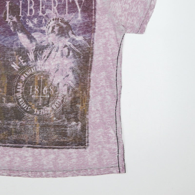 Additional view of Dissident Men's Pink M Liberty New York Graphic Print Crew Neck T-Shirt