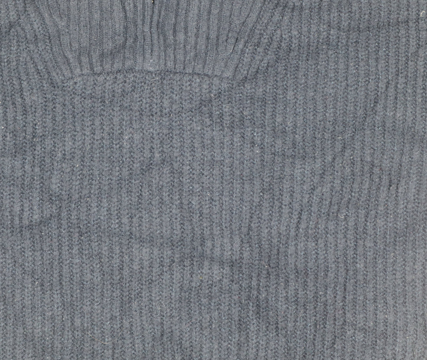 French Connection Women’s Blue M Rib Knit 1/4 Zip High Neck Jumper