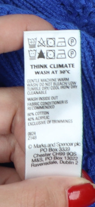 Marks & Spencer Women’s Blue M Chunky Knit Crew Neck Jumper