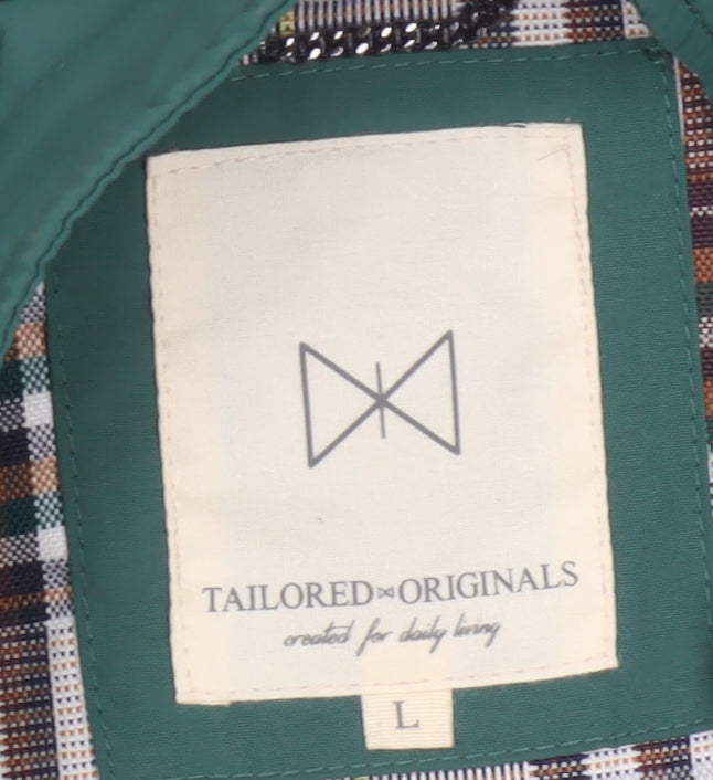 Tailored Originals Men's Green L Bomber Jacket Full Zip Lined
