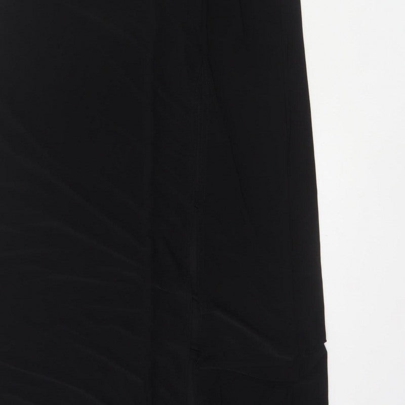 ASOS Women Black UK 12 Maxi Halterneck Sleeveless Drawstring Dress