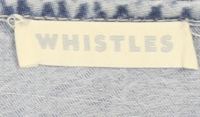 Whistles Women Blue UK 12 Lyocell Denim Shift Dress V-Neck Pockets