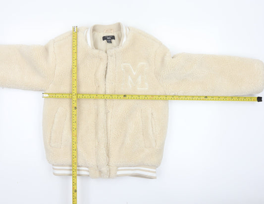 New Look 915 Girls Beige 10-11 Years Varsity Teddy Fleece Jacket