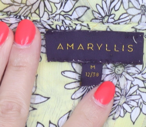 Amaryllis Women Yellow Floral Fit & Flare Long Dress UK 12