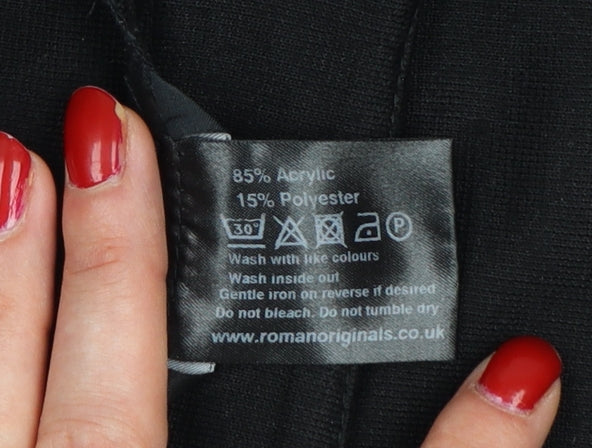 Roman Women Black Size 20 Knee Length Pencil Skirt Pockets Zip