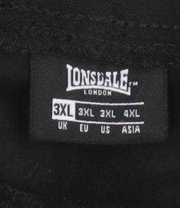 Lonsdale Men’s Black 3XL Logo Cuffed Jogger Trousers