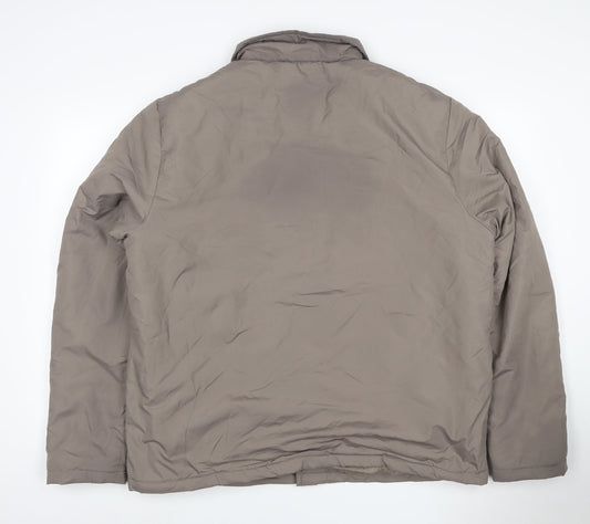 boohooMAN Men’s Grey Tall L Padded Snap Button Jacket Coat