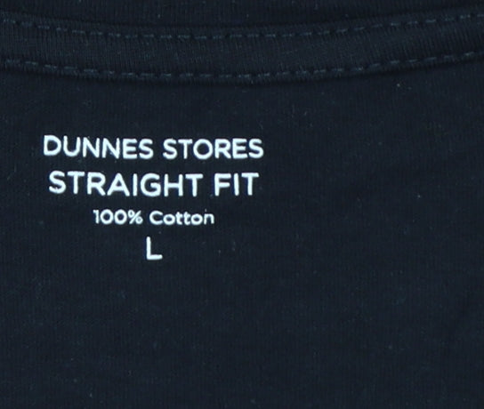 Brand and care label for Dunnes Women Black L Floral Bonjour Madame Cotton T-Shirt