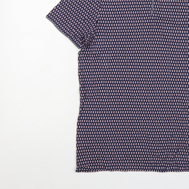 Additional view of Burton Menswear London Men's Blue Geometric Print Button-Down Polo M