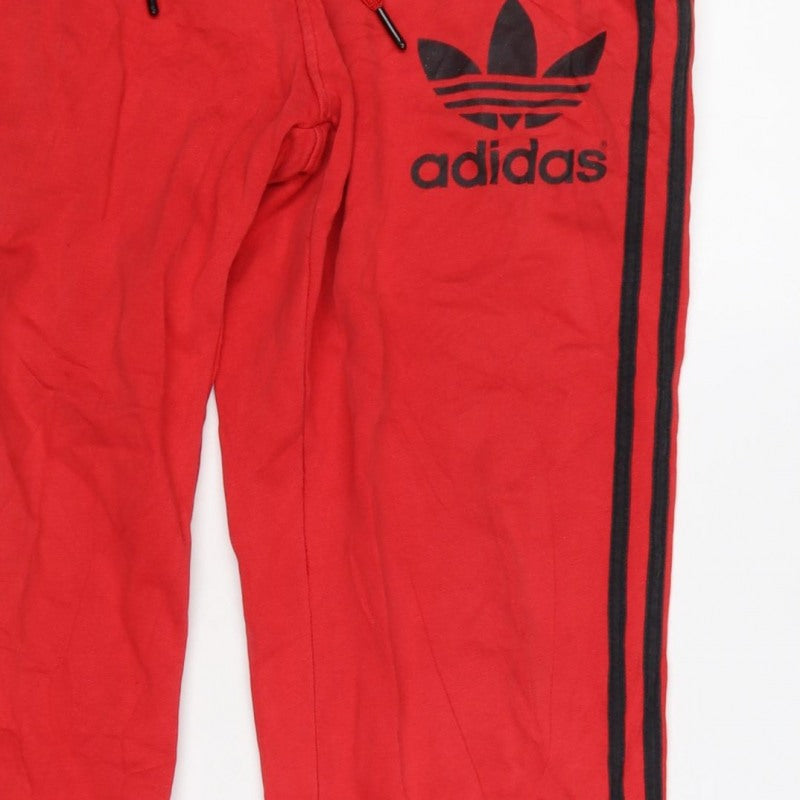 Additional view of Adidas Men Red M Trefoil 3 Stripe Fleece Jogger Sweatpants