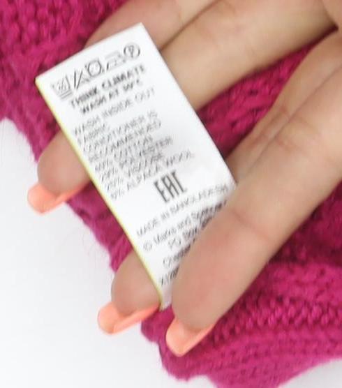 Marks and Spencer Women Pink UK 8 Cable Knit Button Sleeve Jumper