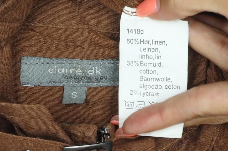 Claire.dk Jeans Wear Women’s Brown S Linen Blend Biker Jacket