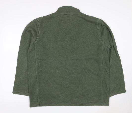 Mountain Warehouse Men’s Green L 1/4 Zip High Neck Sweatshirt