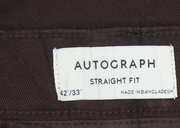 Autograph Men’s Brown Corduroy Straight Trousers W42 L33