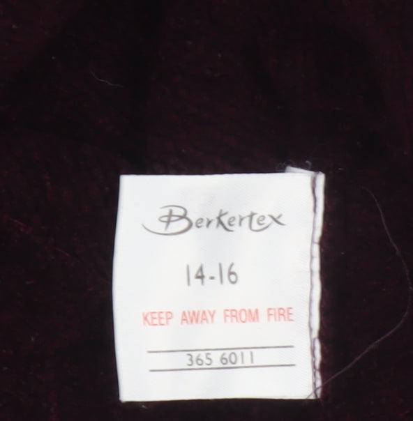 Berkertex Women Purple Size 16 Rib Knit Raglan Sleeve Pullover Jumper