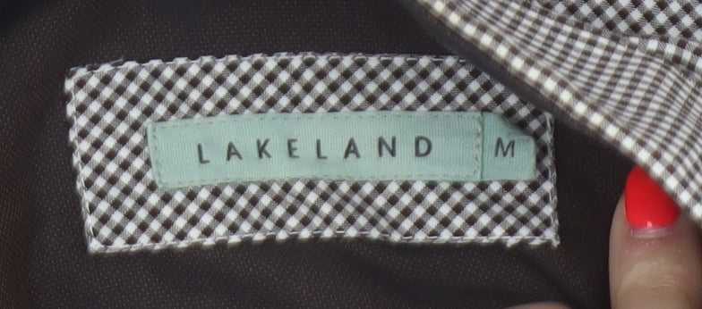 Lakeland Men’s Brown Check Cotton Button-Down Long Sleeve Shirt M