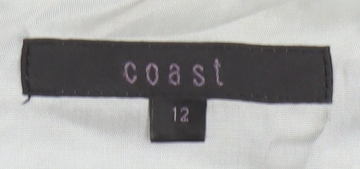 Coast Women Grey Floral A-Line Knee Length Dress UK 12 Sleeveless