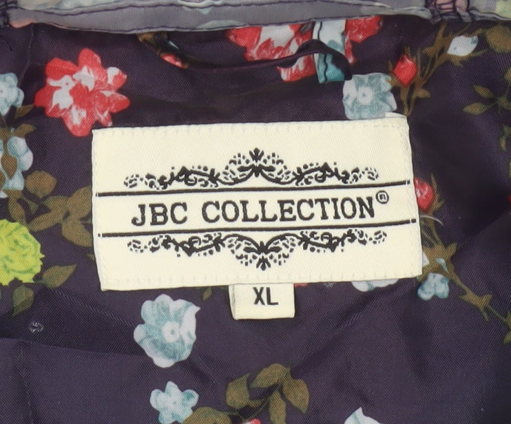 JBC Collection Women’s Multicoloured Floral XL Hooded Windbreaker Jacket