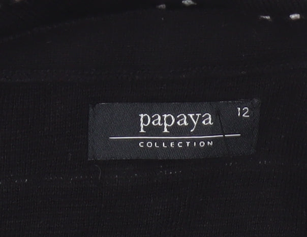 Additional view of Papaya Women Black White Striped Boat Neck Knit Jumper UK 12