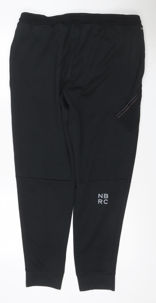 New Balance Men’s Black XL RC Running Jogger Trousers Zip Pockets
