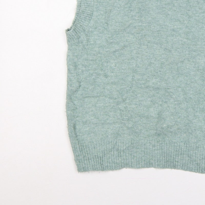 Saint Tropez Women Green Size S Sleeveless Knit Jumper Vest