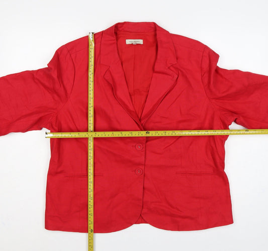 Rocha John Rocha Women’s Red Linen Floral Cuff Blazer UK 20