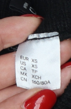 Divided H&M Women’s Black XS Cropped Mock Neck Knit Pullover Jumper