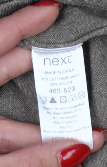 Next Men’s Brown Cotton Blend Crew Neck Pullover Jumper Size M