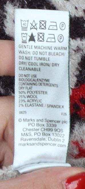 Marks and Spencer Women’s Multicoloured Fair Isle Wool Blend Jumper S