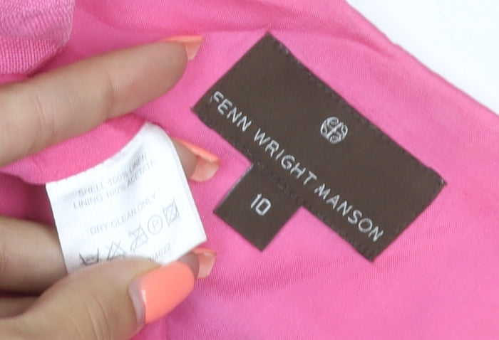 Fenn Wright Manson Women’s Pink Colourblock Shift Dress UK 10 Linen