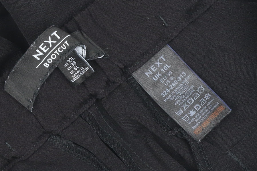 Next Women's Black UK 10 Long Bootcut Stretch Trousers Pockets