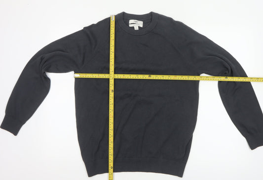 Marks and Spencer Men Black M Pure Cotton Crew Neck Pullover Jumper