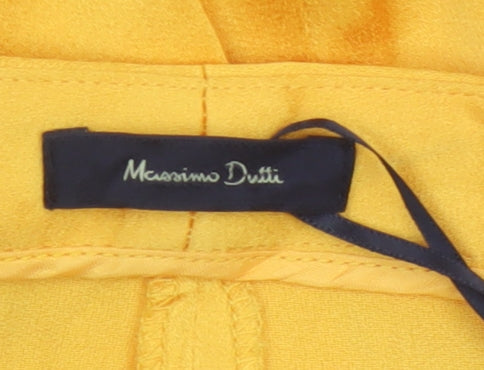 Additional view of Massimo Dutti Women Yellow UK 14 Straight Leg Tailored Dress Trousers