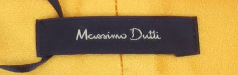 Additional view of Massimo Dutti Women Yellow UK 12 Wide-Leg Tailored Dress Trousers