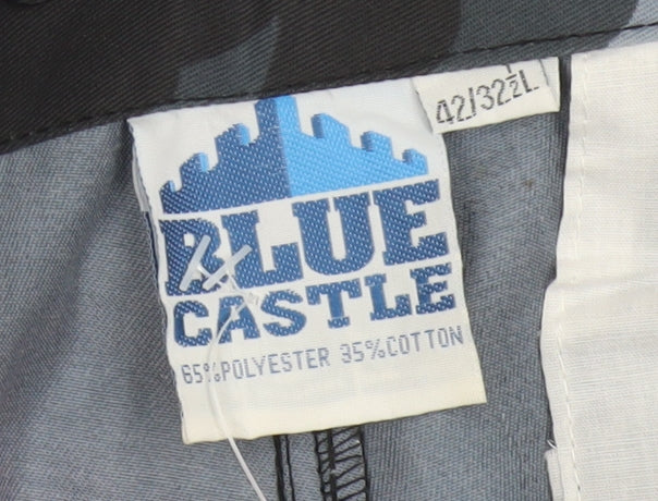 Blue Castle Men’s Grey Camo Cargo Trousers 40/32 Adjustable Waist